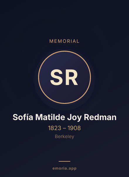 Memorial portrait of Sofía Matilde Joy Redman