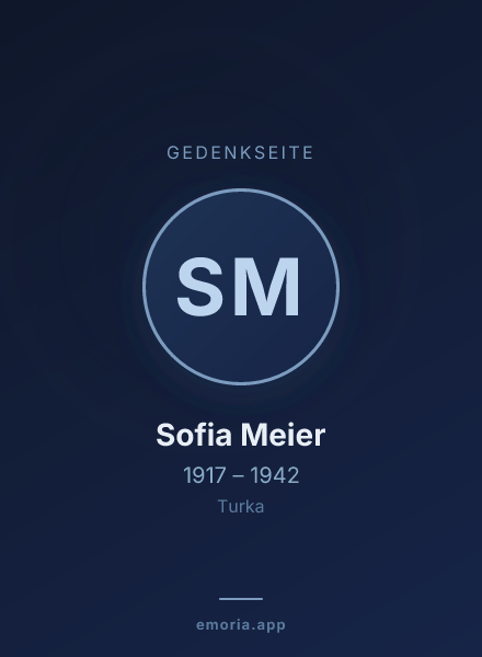 Gedenkportrait von Sofia Meier