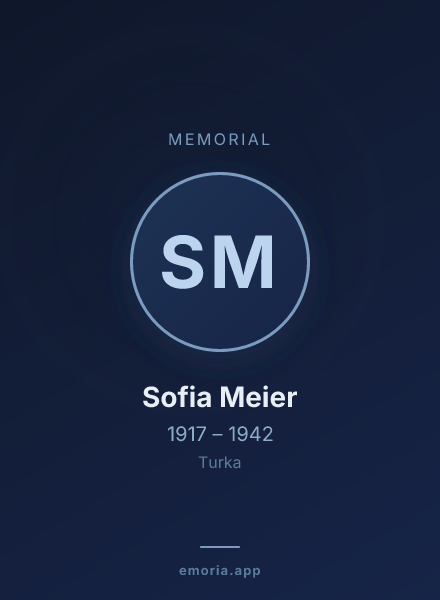 Memorial portrait of Sofia Meier