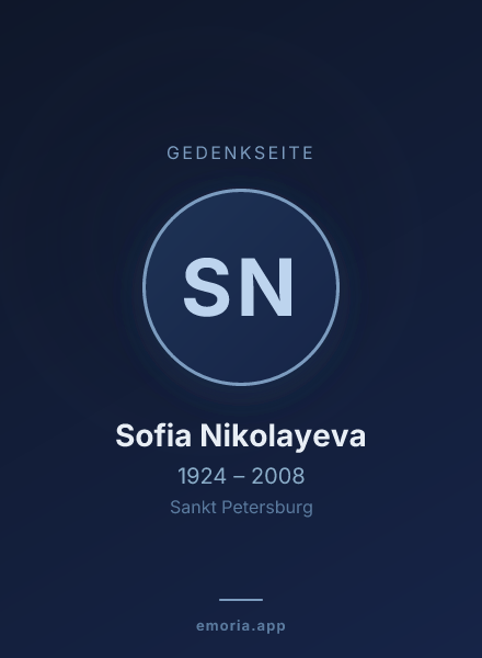 Gedenkportrait von Sofia Nikolayeva
