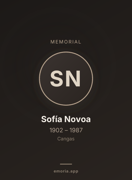 Memorial portrait of Sofía Novoa