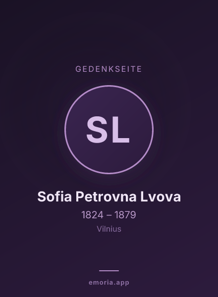 Gedenkportrait von Sofia Petrovna Lvova