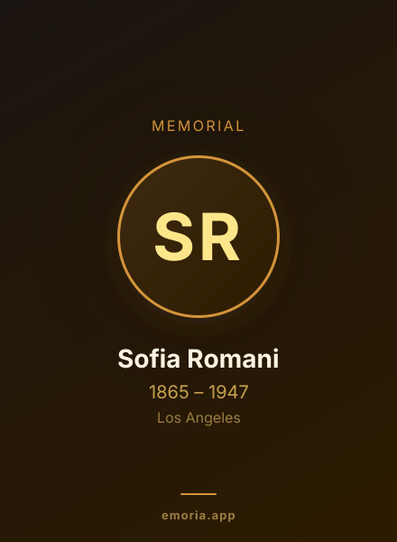 Memorial portrait of Sofia Romani
