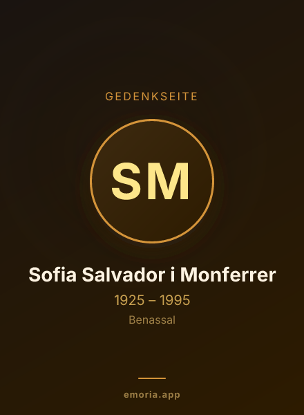 Gedenkportrait von Sofia Salvador i Monferrer