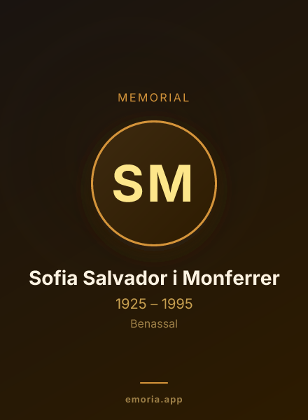 Memorial portrait of Sofia Salvador i Monferrer