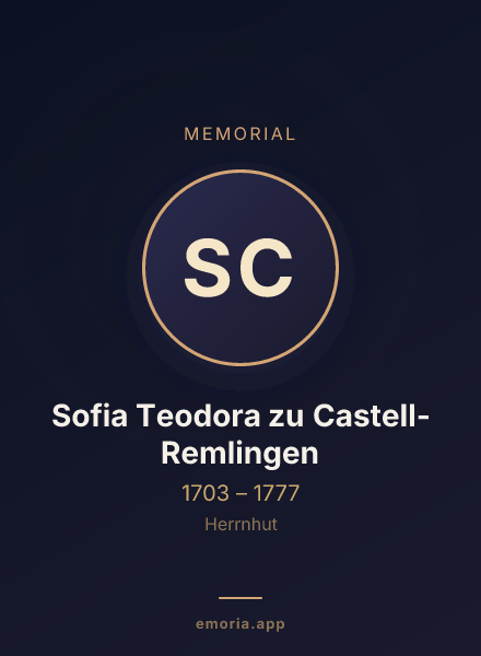 Memorial portrait of Sofia Teodora zu Castell-Remlingen