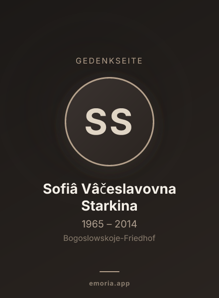 Gedenkportrait von Sofiâ Vâčeslavovna Starkina
