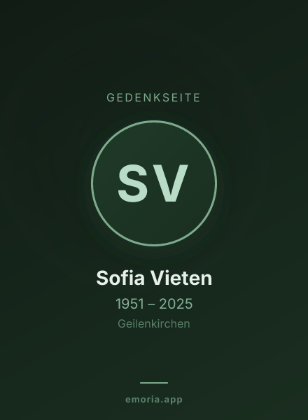 Gedenkportrait von Sofia Vieten