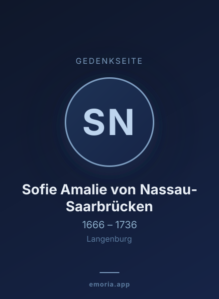 Gedenkportrait von Sofie Amalie von Nassau-Saarbrücken