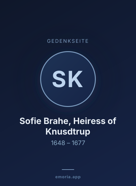 Gedenkportrait von Sofie Brahe, Heiress of Knusdtrup