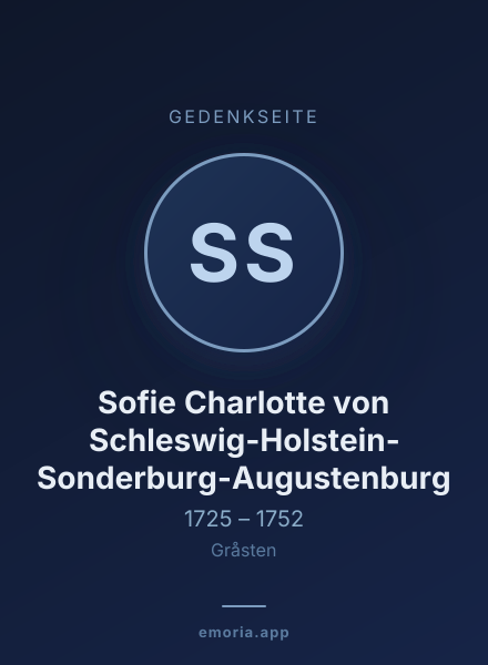 Gedenkportrait von Sofie Charlotte von Schleswig-Holstein-Sonderburg-Augustenburg