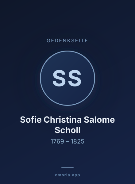 Gedenkportrait von Sofie Christina Salome Scholl