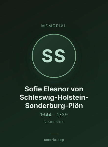 Memorial portrait of Sofie Eleanor von Schleswig-Holstein-Sonderburg-Plön