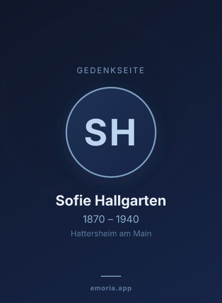 Gedenkportrait von Sofie Hallgarten