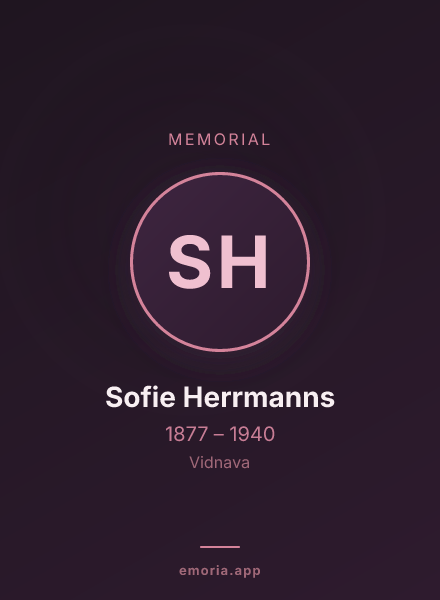 Memorial portrait of Sofie Herrmanns