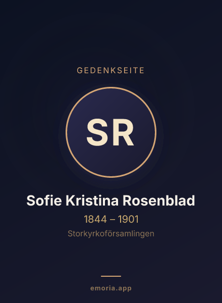 Gedenkportrait von Sofie Kristina Rosenblad