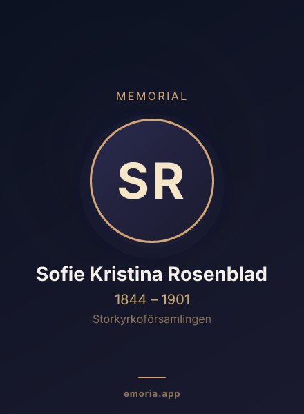 Memorial portrait of Sofie Kristina Rosenblad