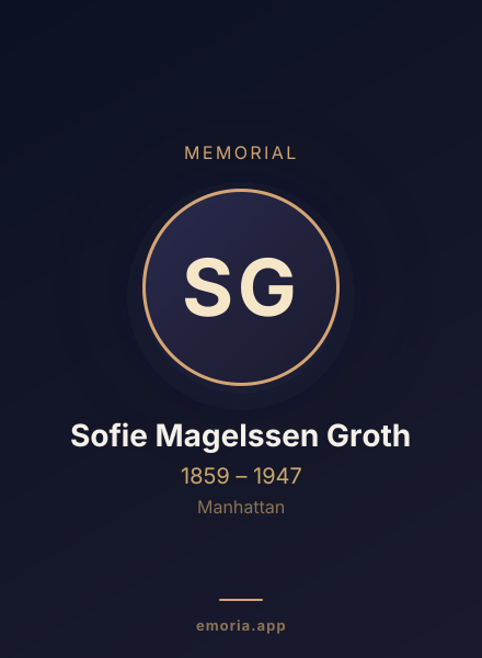 Memorial portrait of Sofie Magelssen Groth