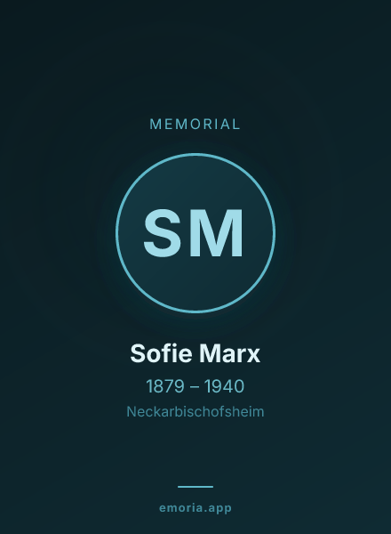 Memorial portrait of Sofie Marx