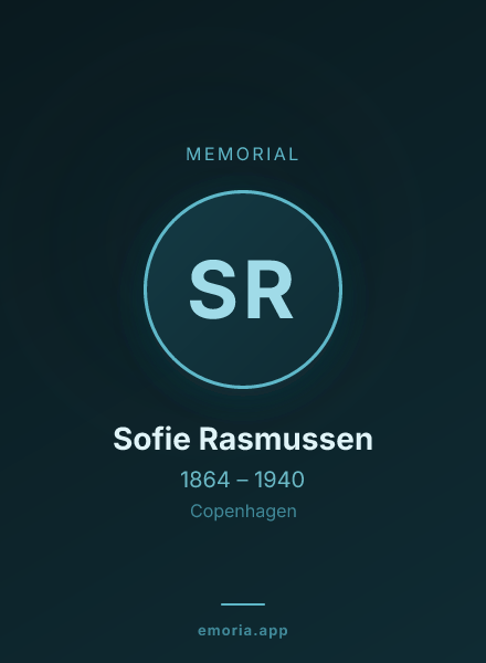 Memorial portrait of Sofie Rasmussen