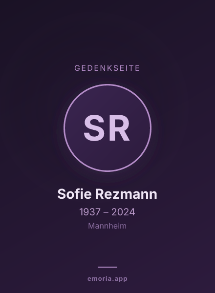 Gedenkportrait von Sofie Rezmann