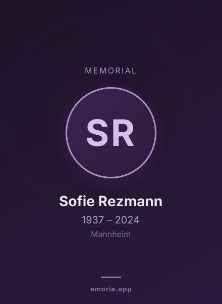 Memorial portrait of Sofie Rezmann