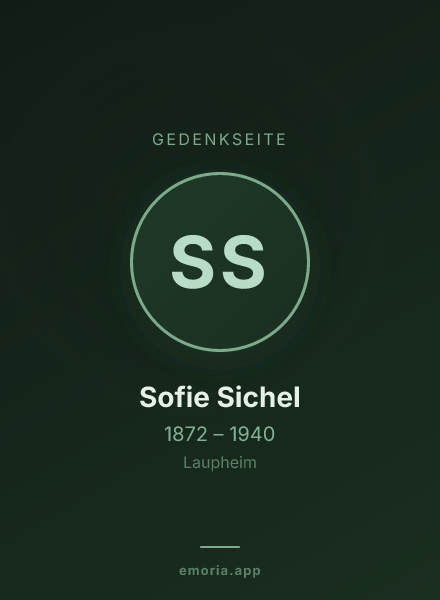 Gedenkportrait von Sofie Sichel