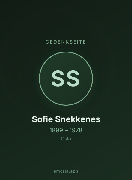 Gedenkportrait von Sofie Snekkenes