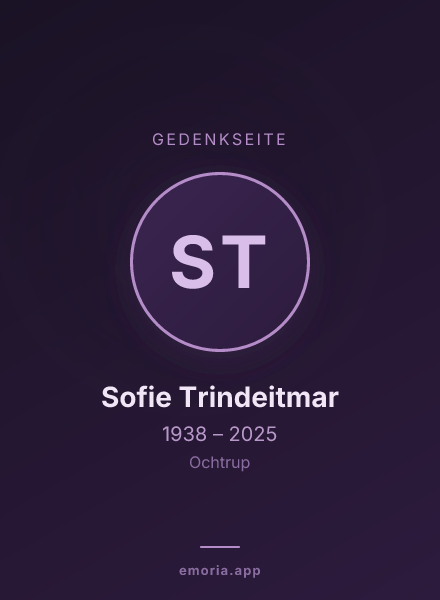 Gedenkportrait von Sofie Trindeitmar