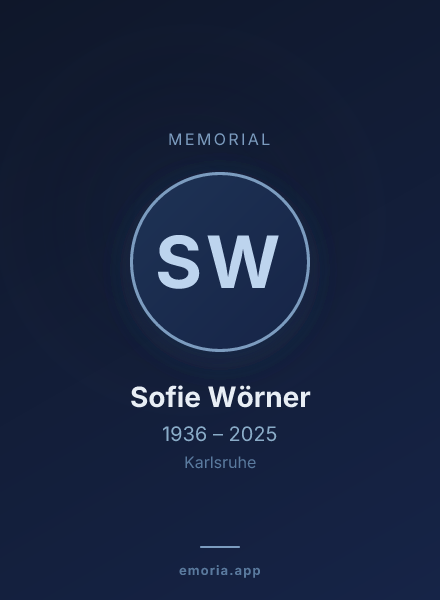 Memorial portrait of Sofie Wörner