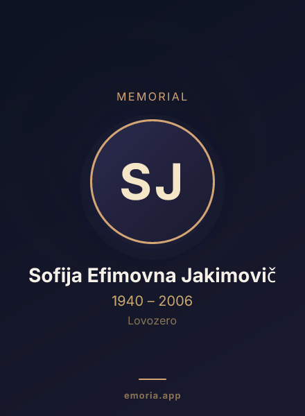 Memorial portrait of Sofija Efimovna Jakimovič
