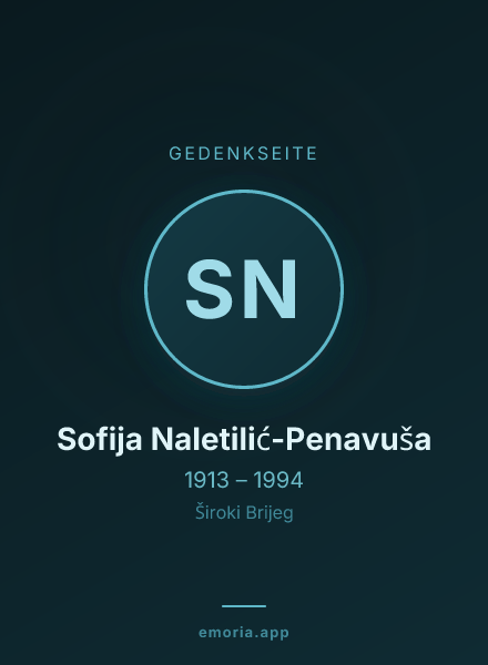 Gedenkportrait von Sofija Naletilić-Penavuša