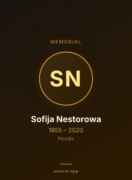 Memorial portrait of Sofija Nestorowa