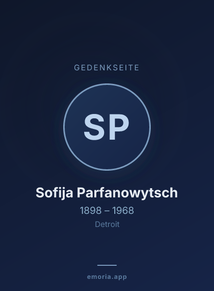 Gedenkportrait von Sofija Parfanowytsch