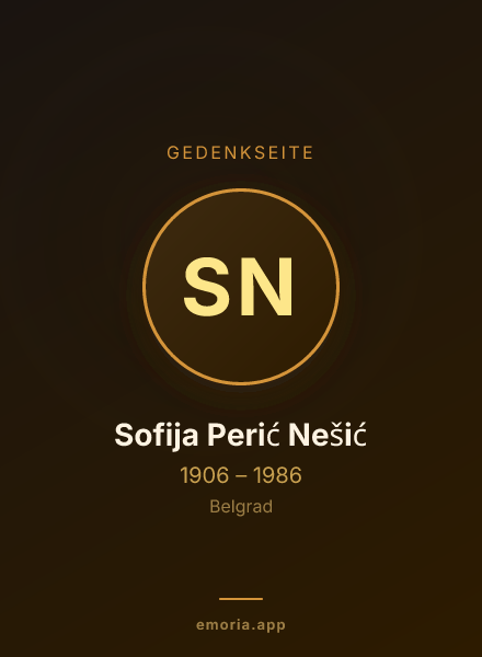 Gedenkportrait von Sofija Perić Nešić