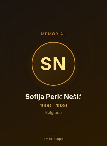 Memorial portrait of Sofija Perić Nešić