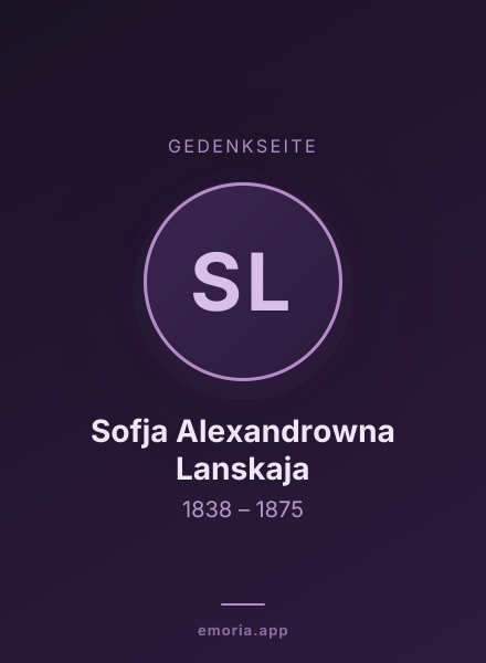 Gedenkportrait von Sofja Alexandrowna Lanskaja