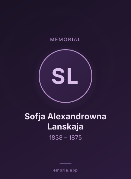 Memorial portrait of Sofja Alexandrowna Lanskaja