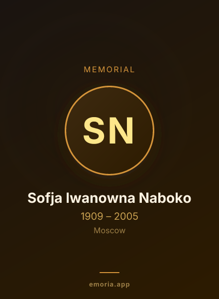 Memorial portrait of Sofja Iwanowna Naboko