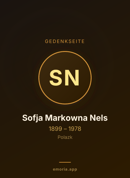 Gedenkportrait von Sofja Markowna Nels