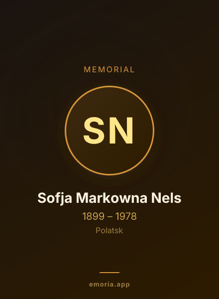 Memorial portrait of Sofja Markowna Nels