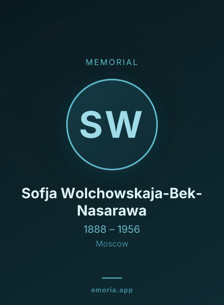 Memorial portrait of Sofja Wolchowskaja-Bek-Nasarawa
