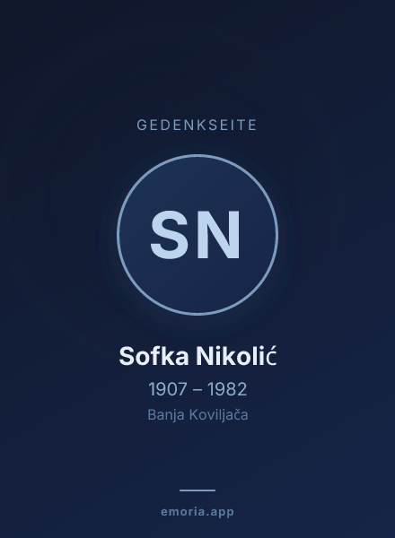 Gedenkportrait von Sofka Nikolić