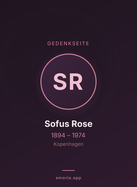 Gedenkportrait von Sofus Rose