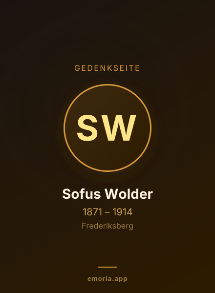 Gedenkportrait von Sofus Wolder