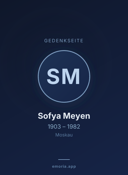 Gedenkportrait von Sofya Meyen