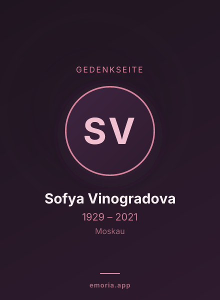 Gedenkportrait von Sofya Vinogradova