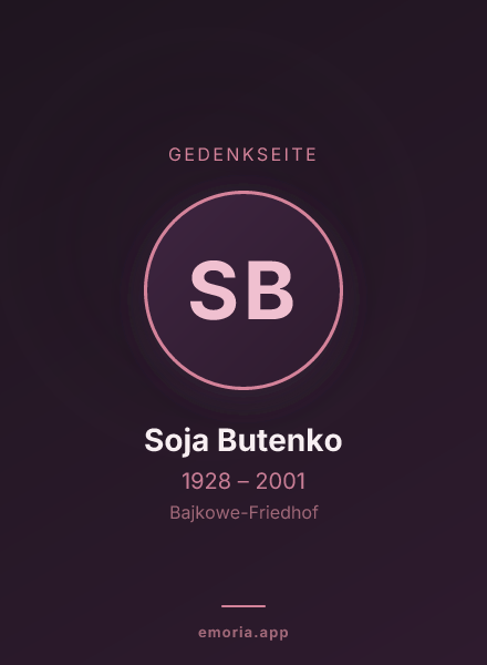 Gedenkportrait von Soja Butenko