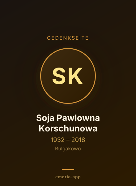 Gedenkportrait von Soja Pawlowna Korschunowa