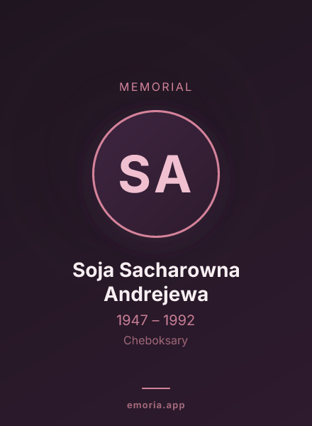 Memorial portrait of Soja Sacharowna Andrejewa